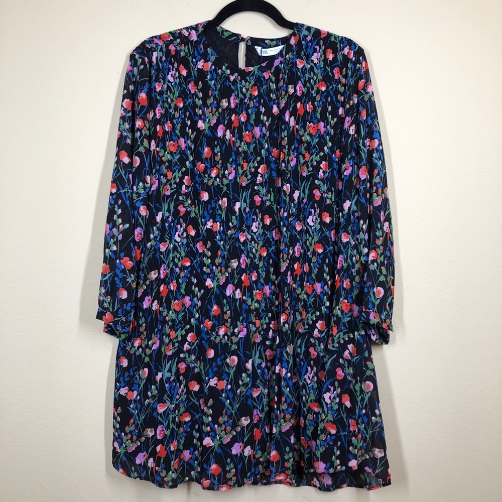 NWT - Zara The Annie Floral Pleated Dress - XL